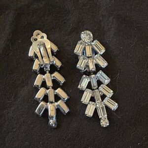 Glamorous Silver Crystal Chandelier Earrings